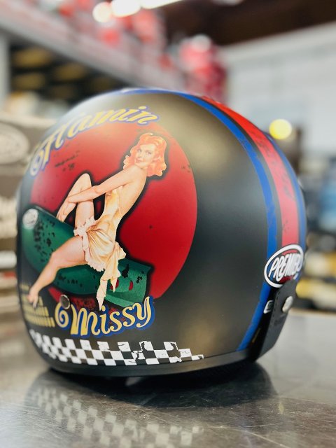Casco jet modello  pin up  vintage / retro PREMIER pin up vintage