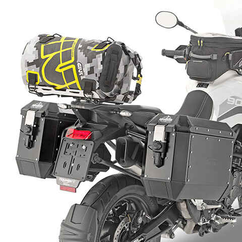 Borsa rullo impermeabile da sella o portapacchi, 30 lt, grafica camouflage grigio e giallo GIVI EA114CM