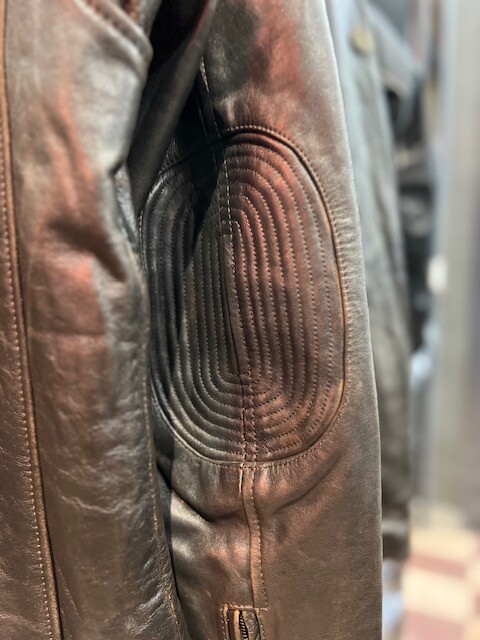 Giubbotto moto modello vintage ROYAL ENFIELD Classic Leather Riding Jacket- DARK TAN