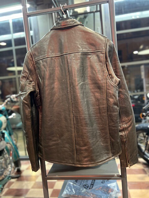 Giubbotto moto modello vintage ROYAL ENFIELD Classic Leather Riding Jacket- DARK TAN