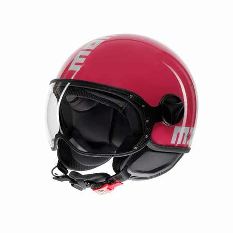 casco Momodesign MOMODESIGN FGTR CLASSIC CANDY FUCSIA / BIANCO - CASCO JET CON VISIERA E2206