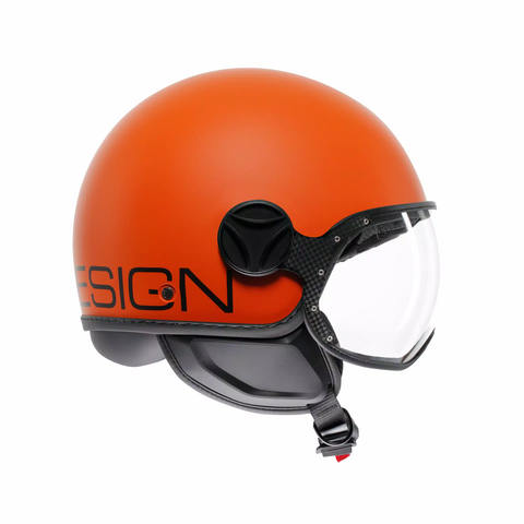 casco Momodesign MOMODESIGN CLASSIC ARANCIONE OPACO / NERO - CASCO JET CON VISIERA E2206