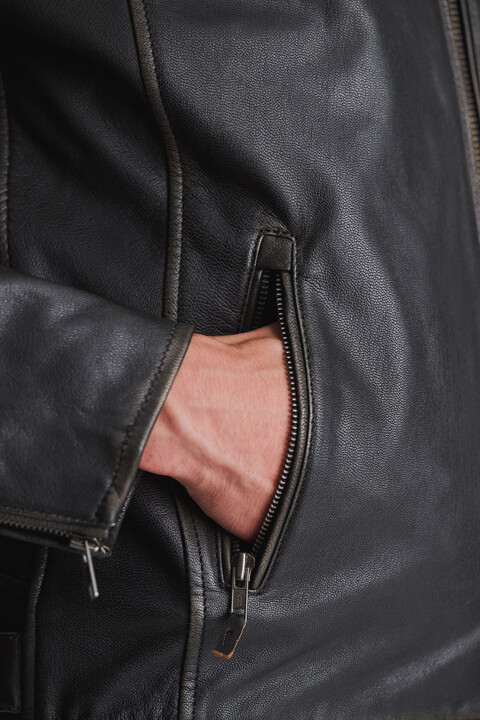 Giubbotto  uomo in pelle con protezioni Modeka Jacket Phinix Urban Leather Jacket