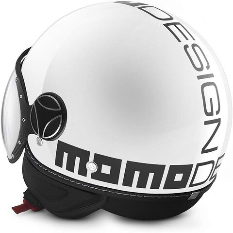 CASCO JET MOMODESIGN MOMODESIGN Casco moto jet FGTR CLASSIC Mono E2206 Bianco lucido / nero