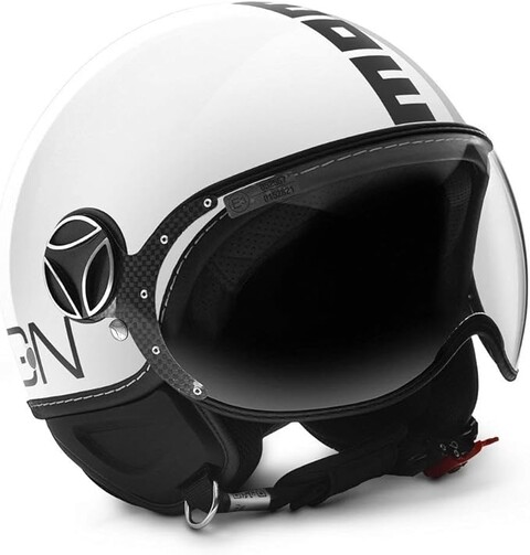 CASCO JET MOMODESIGN MOMODESIGN Casco moto jet FGTR CLASSIC Mono E2206 Bianco lucido / nero