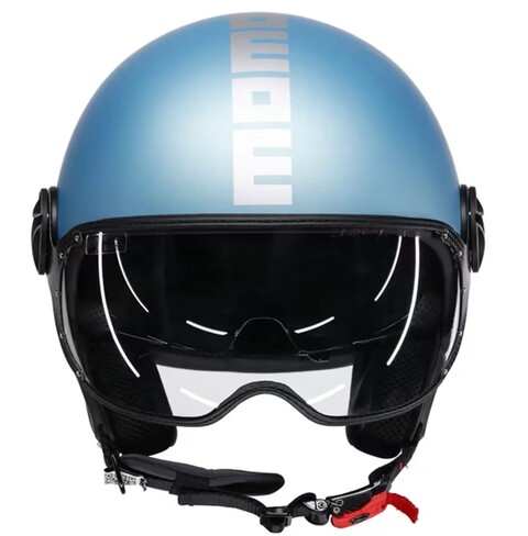CASCO JET MOMODESIGN MOMODESIGN Casco moto jet FGTR EVO Mono E2206 blu primavera opaco / silver