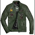 Giubbotto in pelle  moto con protezioni HOLYFREEDOM JACKET ZERO MILITARY GREEN EVOLUTION