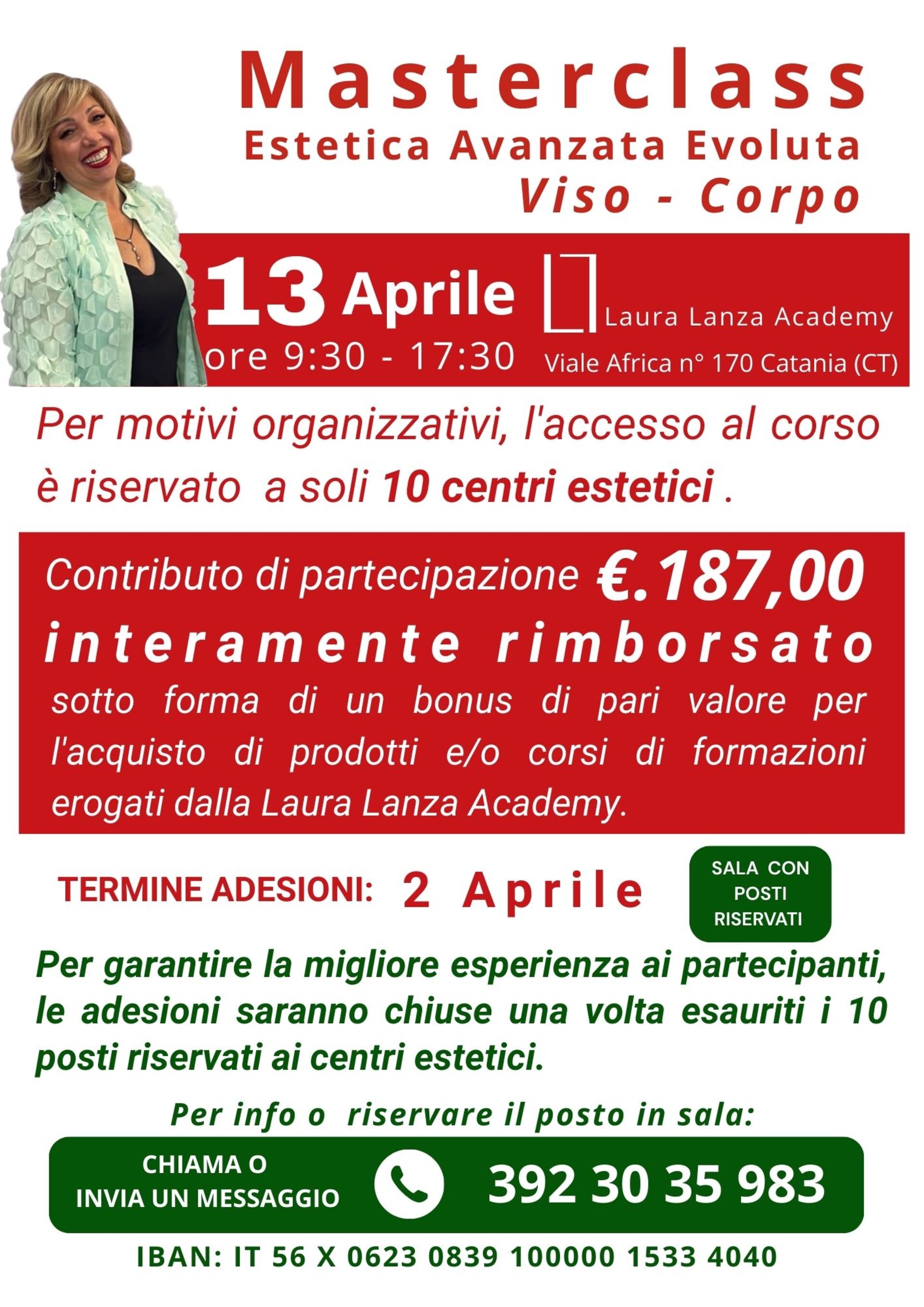 MASTERCLASS ESTETICA AVANZATA 13 APRILE 2026