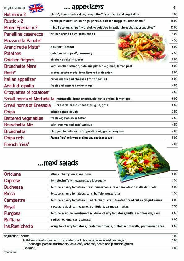 Menu in English