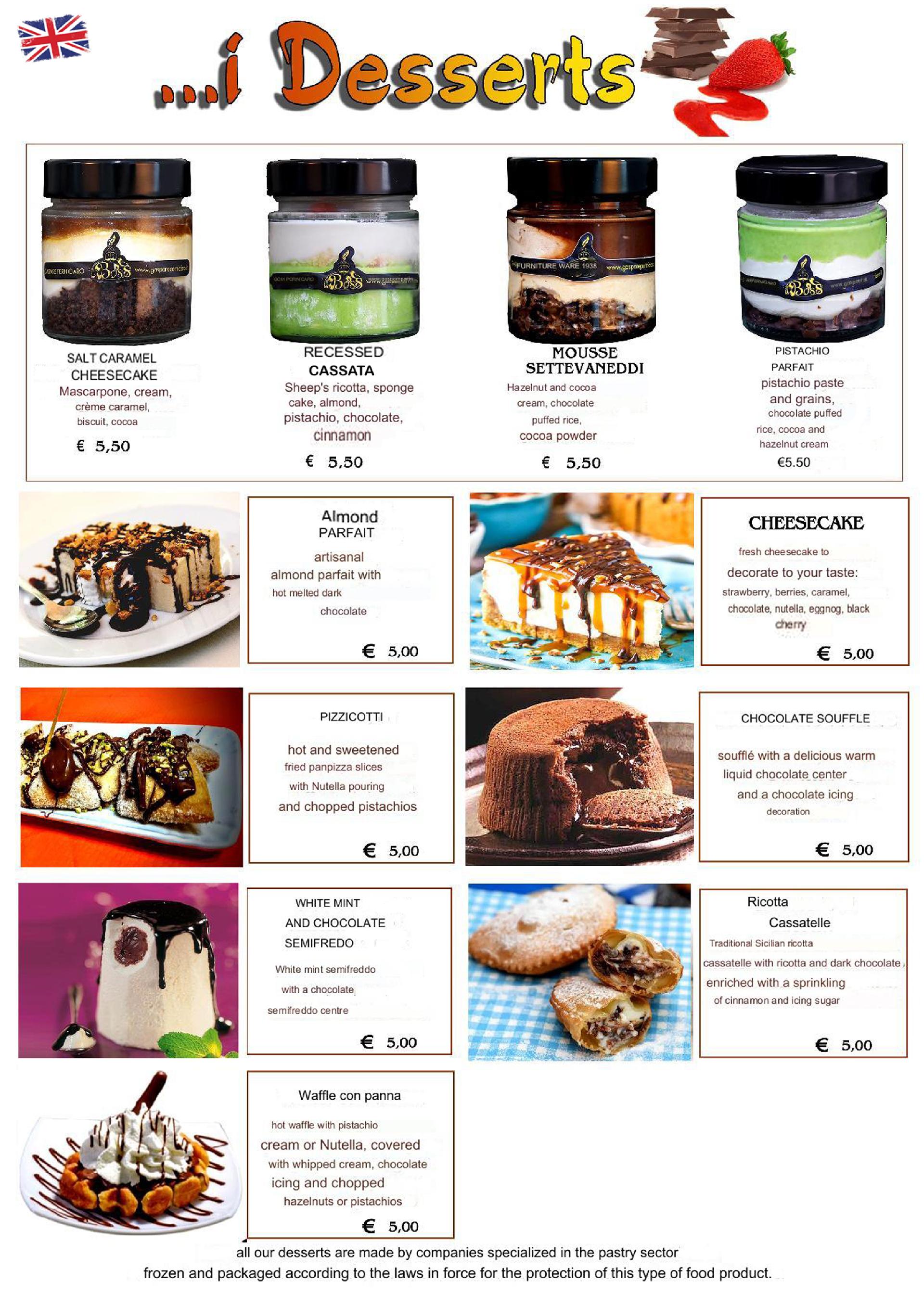 Menu in English