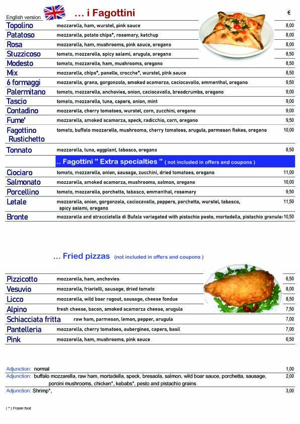 Menu in English