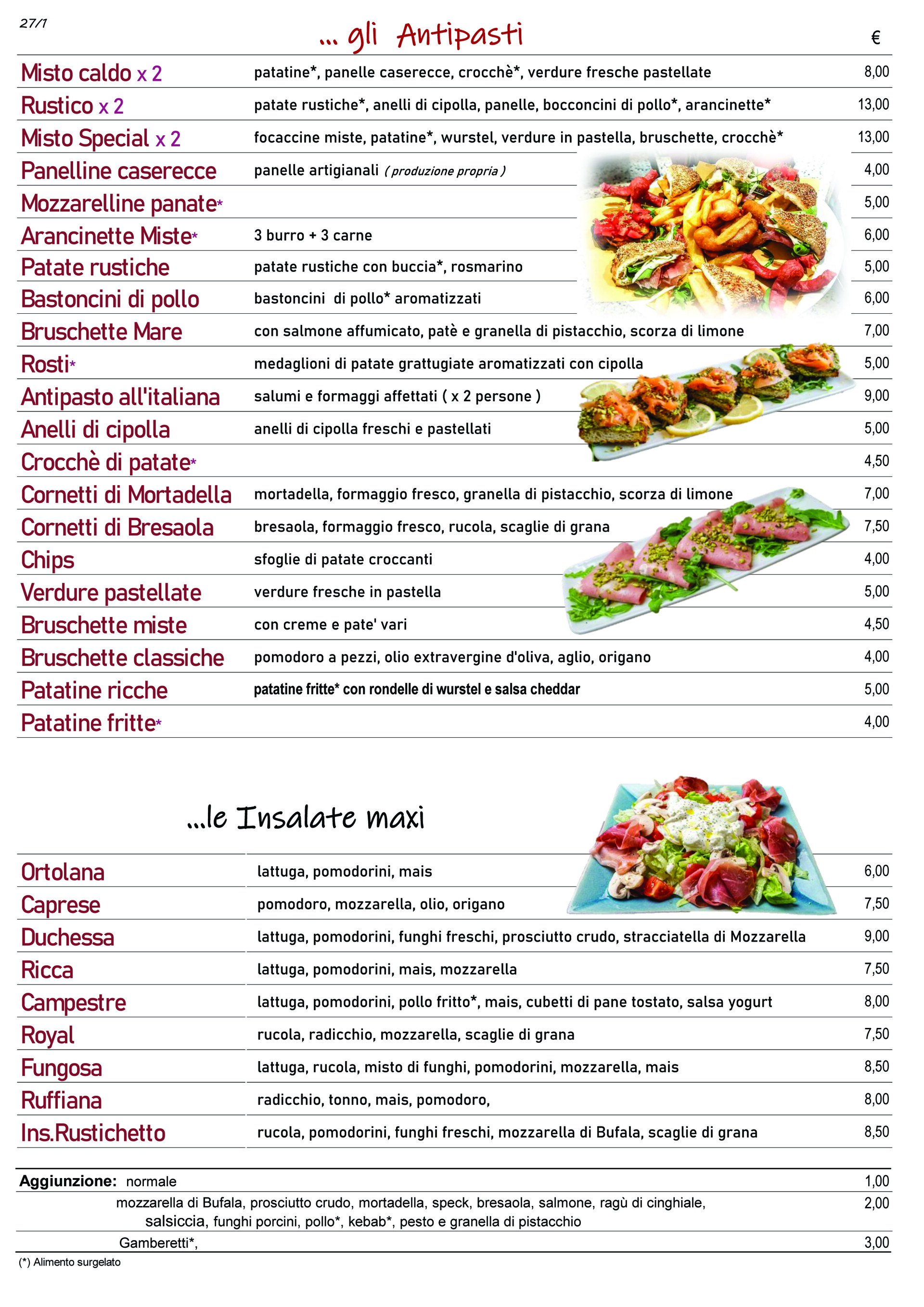 Apri per sfogliare il nostro Menù completo