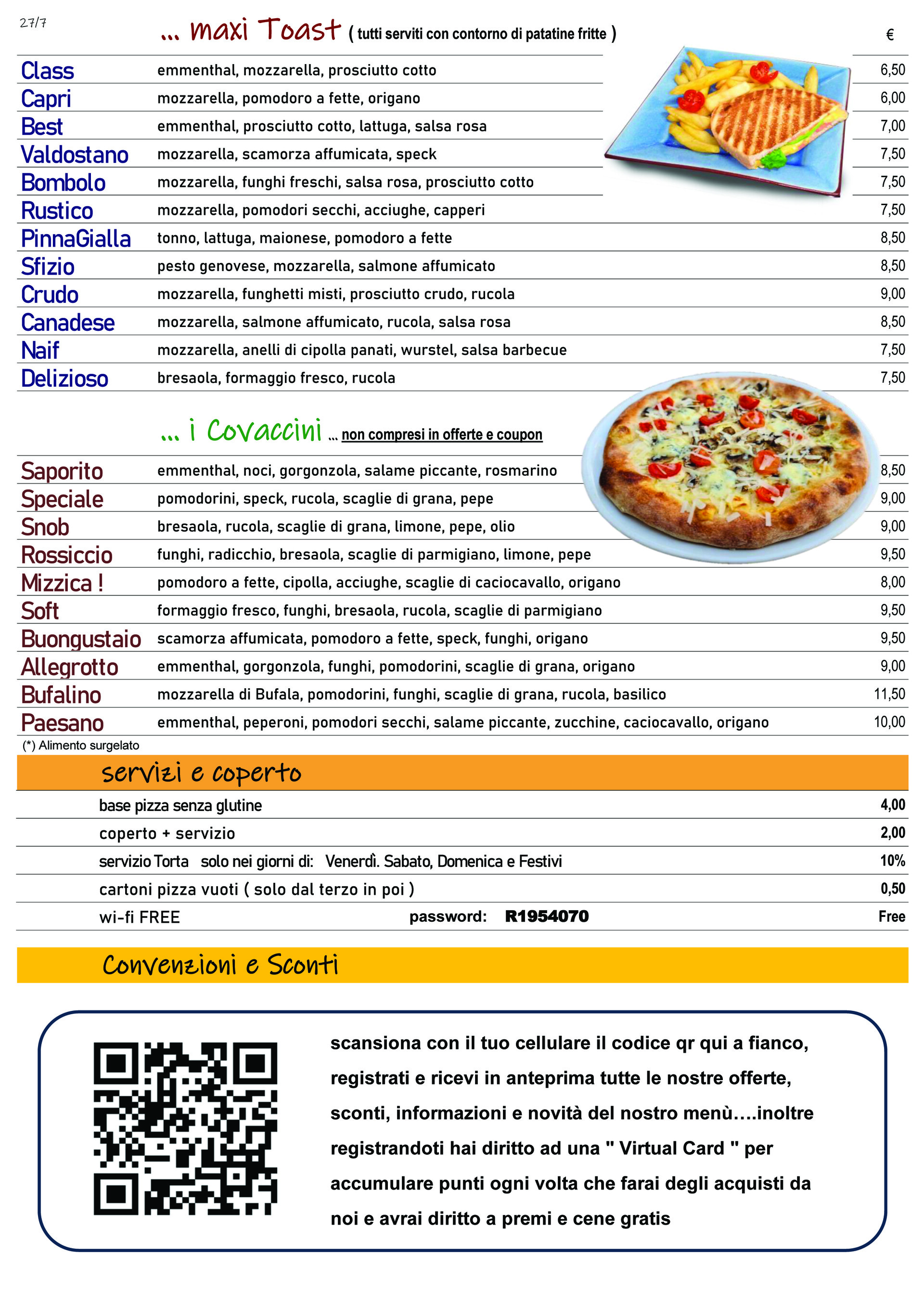 Apri per sfogliare il nostro Menù completo