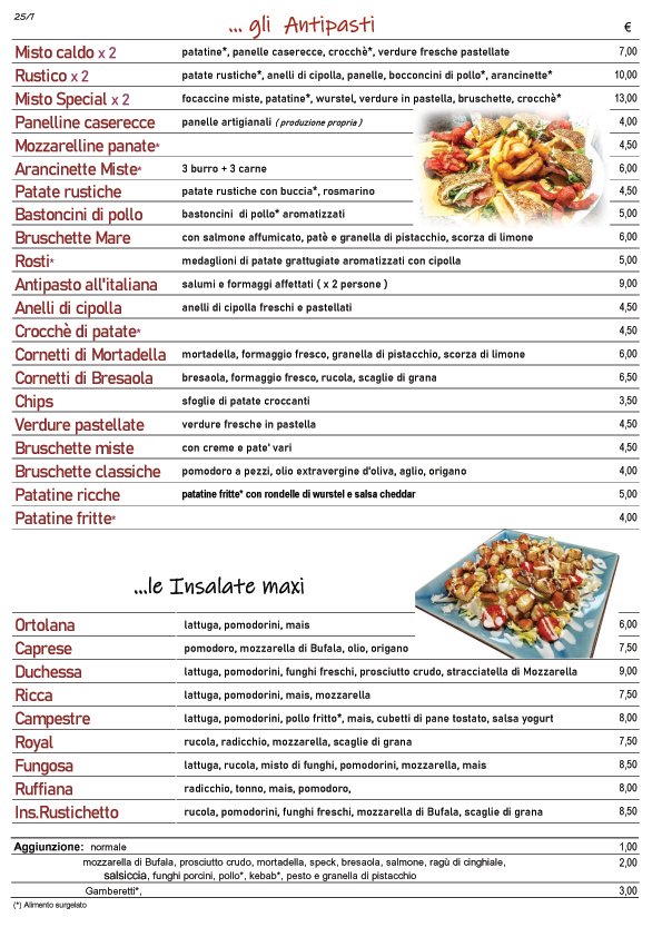 Apri per sfogliare il nostro Menù completo