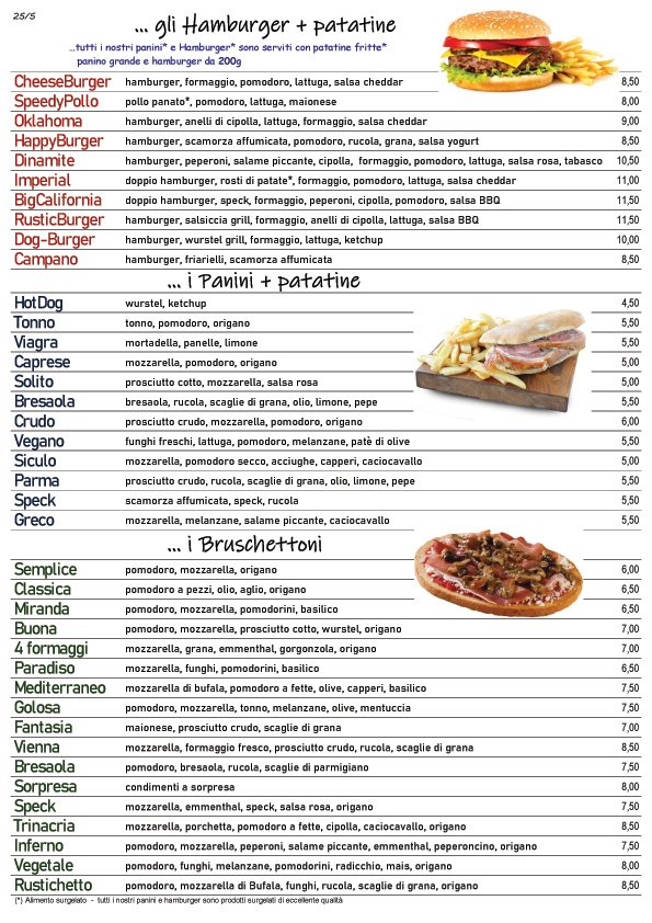 Apri per sfogliare il nostro Menù completo