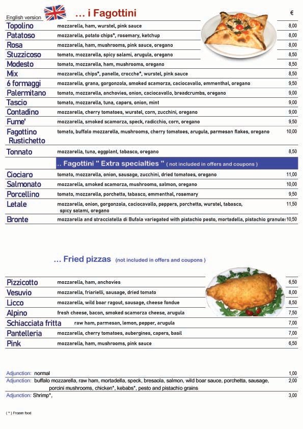 Apri per sfogliare il nostro Menù completo