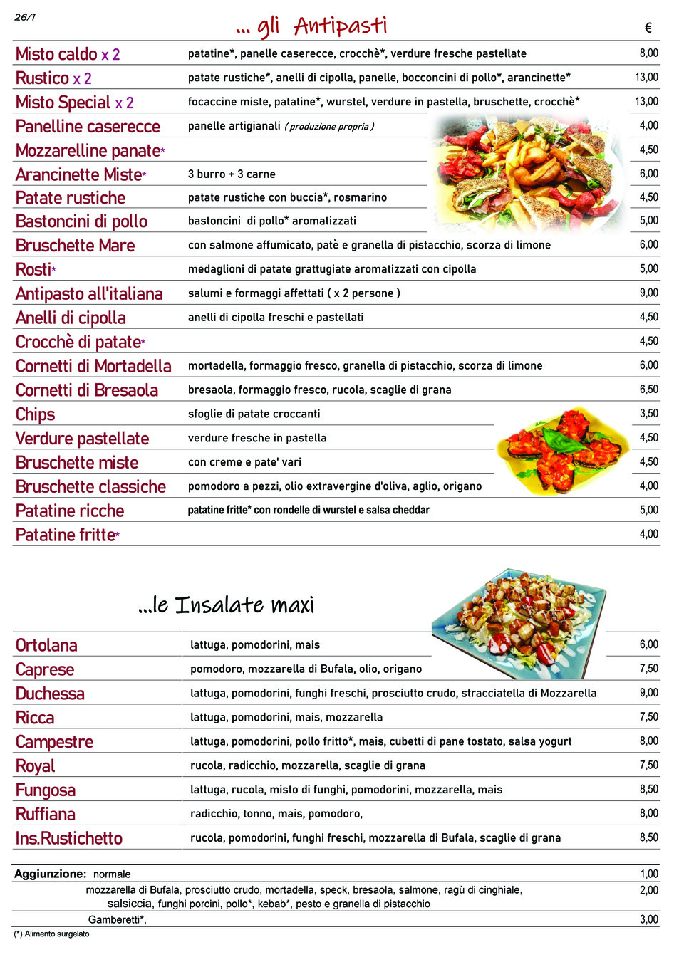 Apri per sfogliare il nostro Menù completo