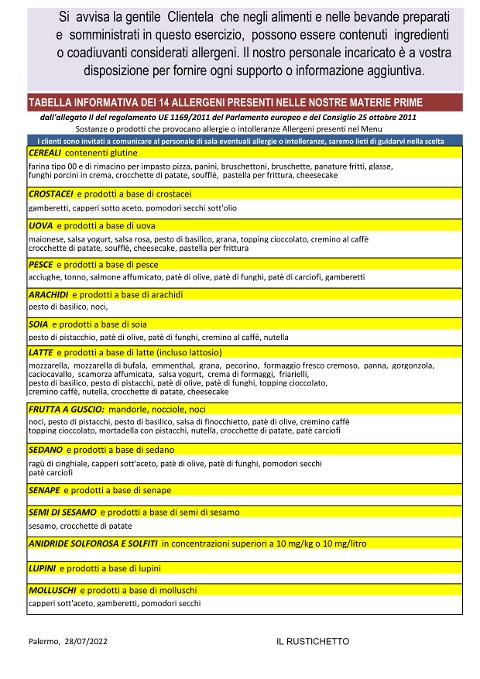 Apri per sfogliare il nostro Menù completo