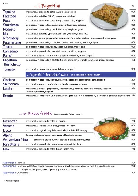 Apri per sfogliare il nostro Menù completo