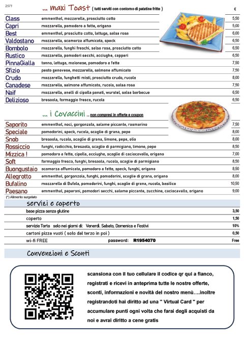 Apri per sfogliare il nostro Menù completo