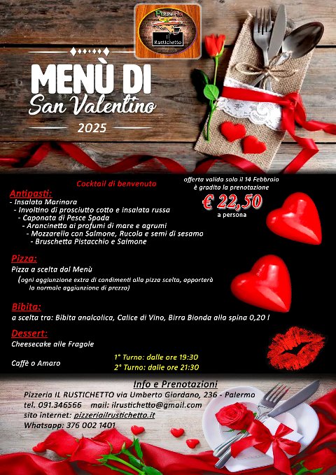 menù San Valentino