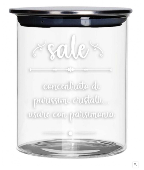 BARATTOLO SALE VETRO CON TAPPO METAL Brandani due
