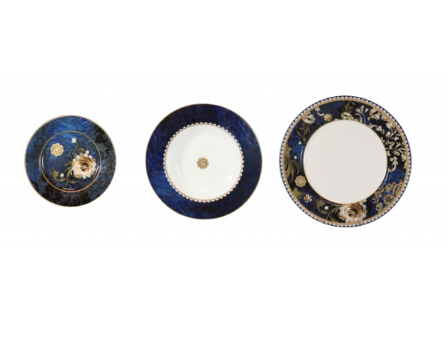 Servizio di piatti da tavola 18 pezzi Brandani Coll. Danubio Blu