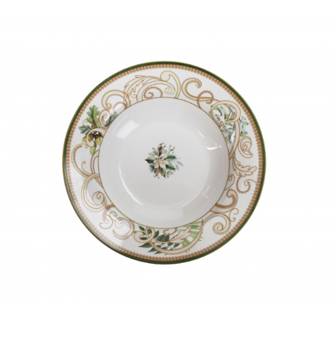 TAVOLA 18 PEZZI FILO D'ORO PORCELLANA bianco Brandani Filo d’oro collection