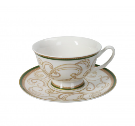 TAZZA THE FILO D'ORO SET 2 PEZZI NEW BONE CHINA Brandani filo d'oro collection