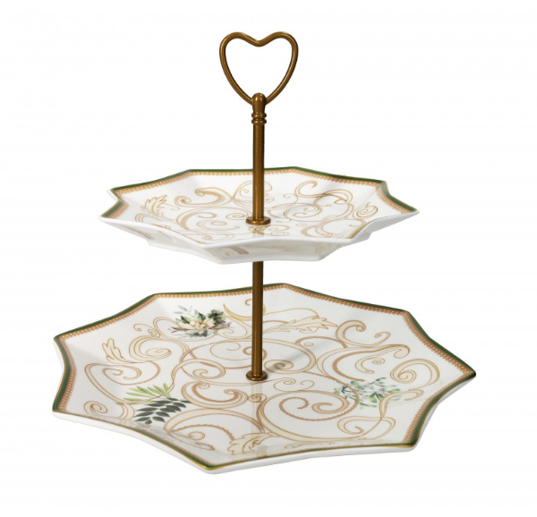 ALZATA STELLA FILO D'ORO NEW BONE CHINA Brandani Filo d'oro collectio