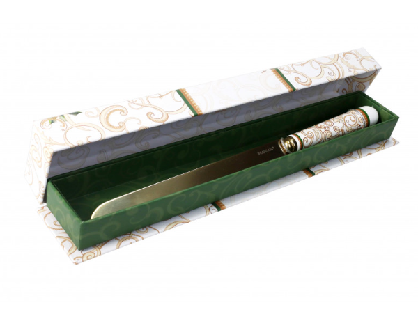 COLTELLO TORTA FILO D'ORO CHAMPAGNE INOX CON MANICO IN CERAMICA Brandani Filo d'oro collection