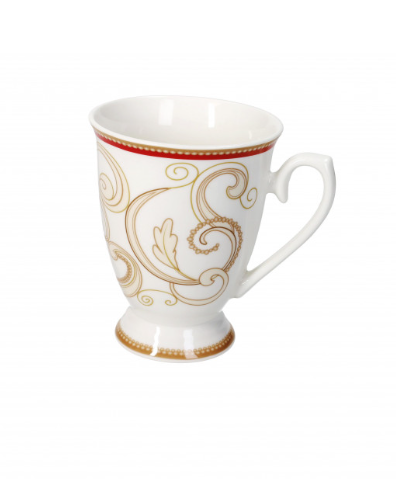 MUG FILO D'ORO ROSSO SET 2 PEZZI NEW BONE CHINA Brandani Filo d'oro rosso collection