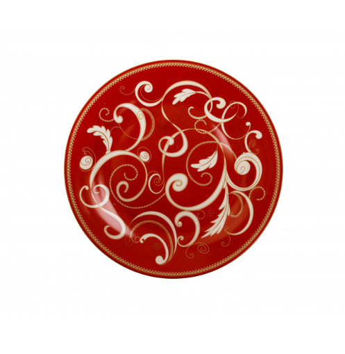 PIATTO PORTATA FILO D'ORO ROSSO PORCELLANA Brandani Filo d'oro rosso collection