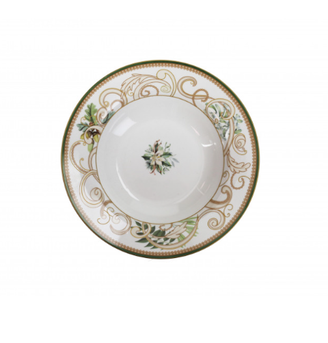 TAVOLA 18 PEZZI FILO D'ORO PORCELLANA bianco Brandani Filo d’oro collection