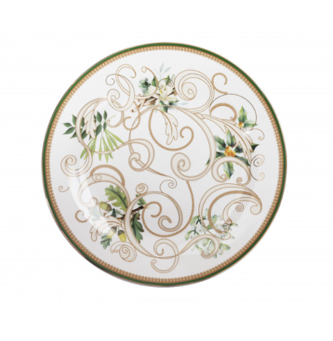 TAVOLA 18 PEZZI FILO D'ORO PORCELLANA bianco Brandani Filo d’oro collection