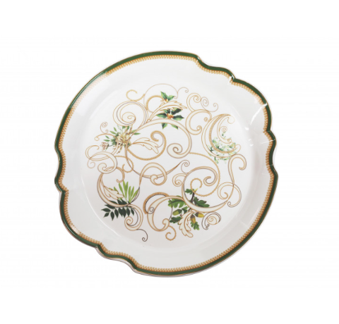 VASSOIO PORTATA FILO D'ORO PORCELLANA bianco Brandani Filo d'oro collection
