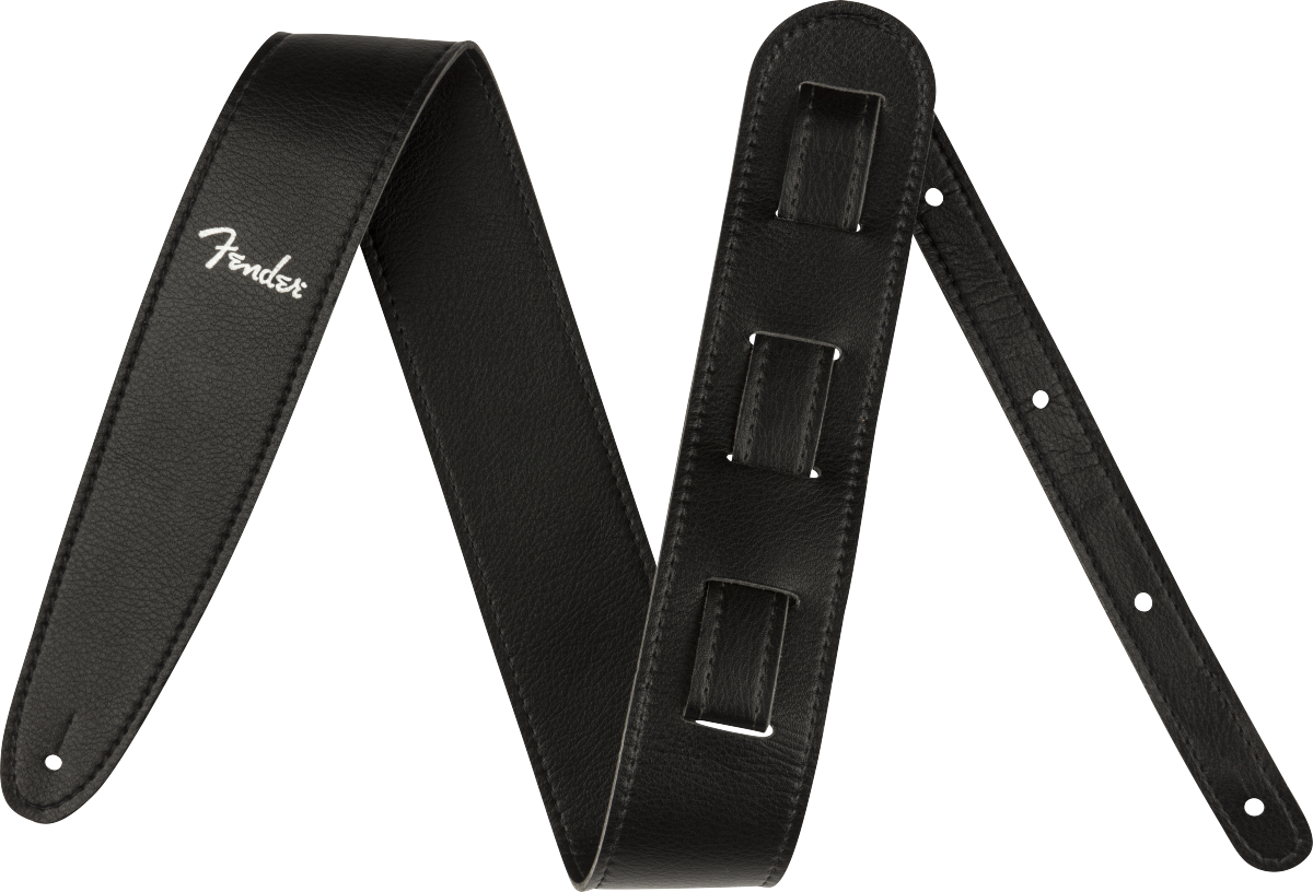 FENDER VEGAN LEATHER GUITAR STRAP BLACK