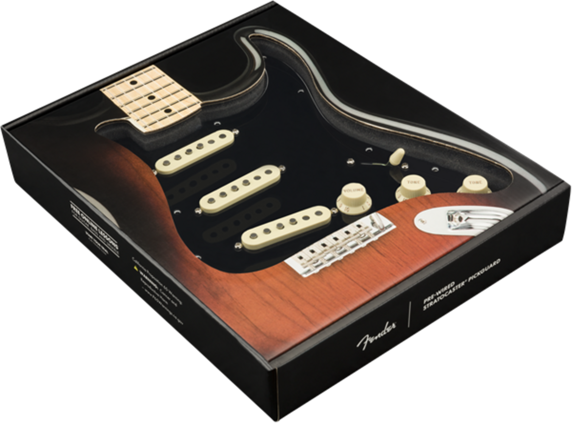 FENDER PRE WIRED STRAT PICKGUARD SSS TEX MEX BLACK