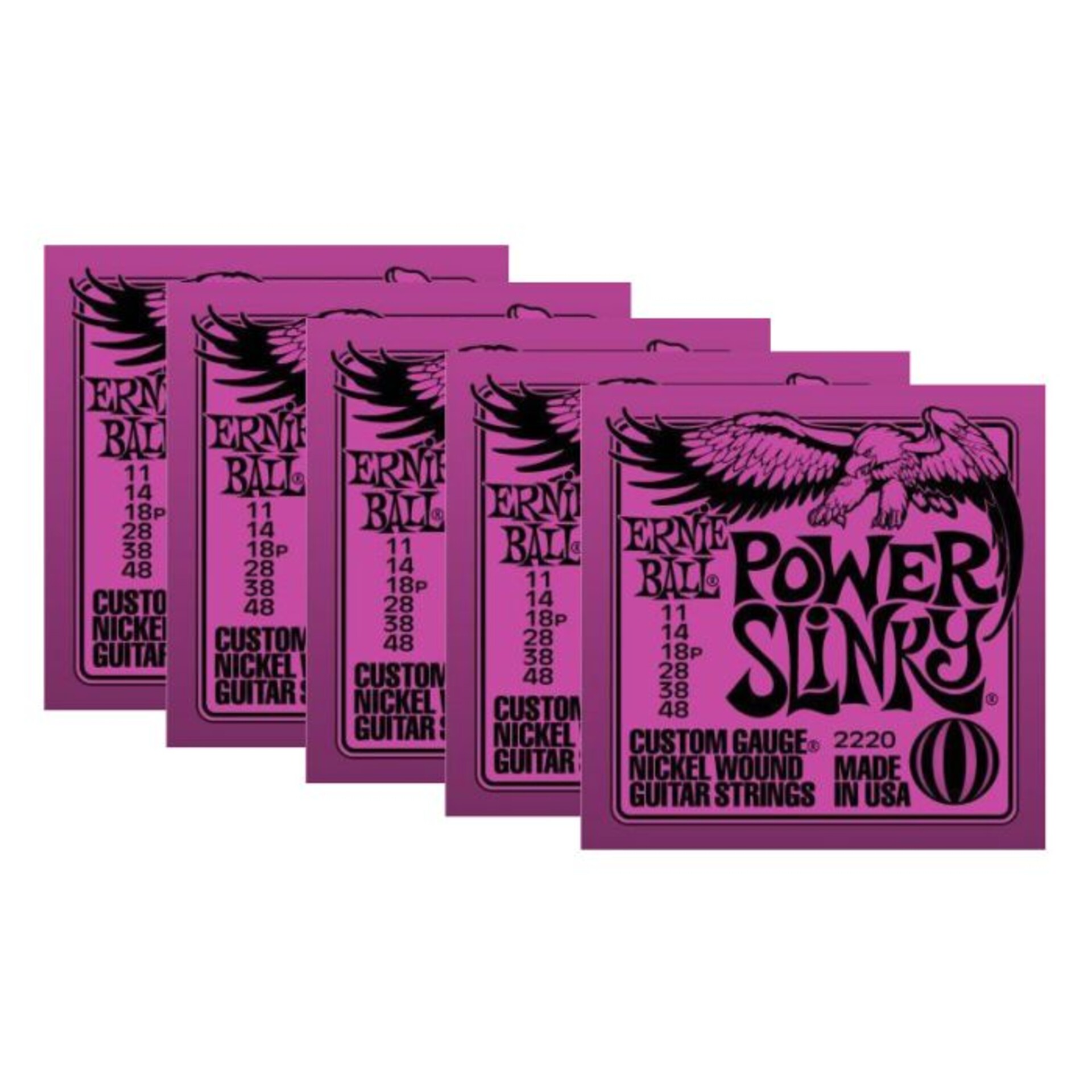 ERNIE BALL 2220 POWER SLINKY CONFEZIONE 5 MUTE