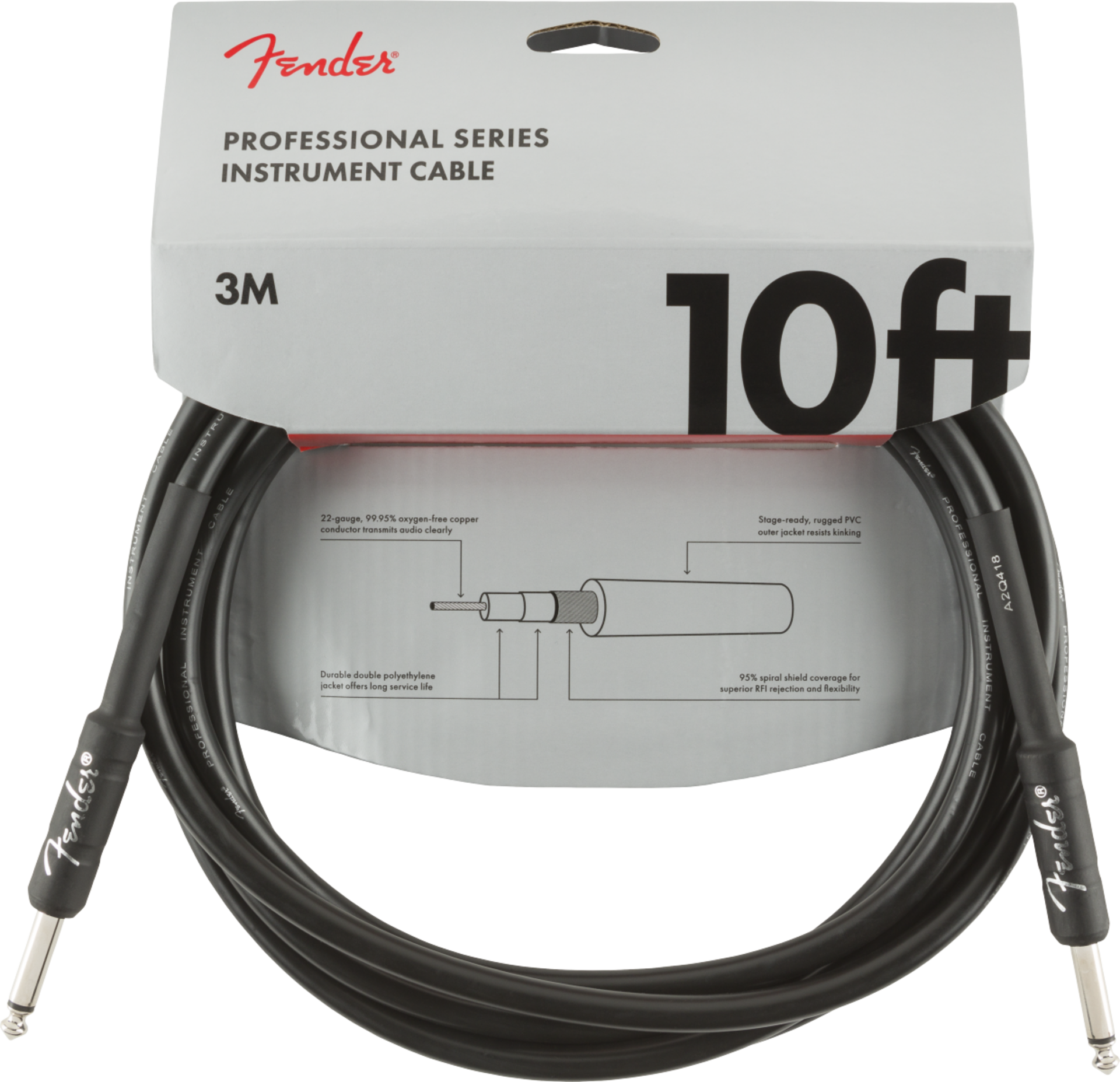 FENDER PROFESSIONAL SERIES CAVO JACK JACK 3 Mt. BLACK