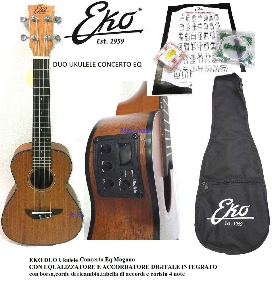 EKO DUO UKULELE CONCERTO MOGANO EQ