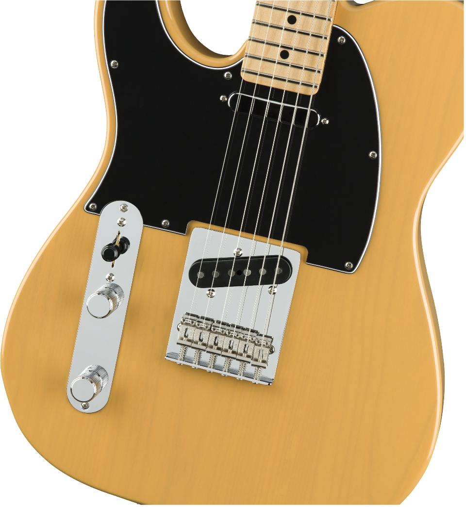 FENDER PLAYER TELECASTER LH LEFTY MN BUTTERSCOTCH BLONDE CON BORSA FENDER MIDNIGHT BLUE IN OMAGGIO