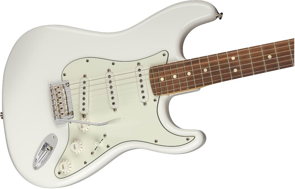 FENDER PLAYER STRATOCASTER PF POLAR WHITE CON BORSA FENDER MIDNIGHT BLUE IN OMAGGIO