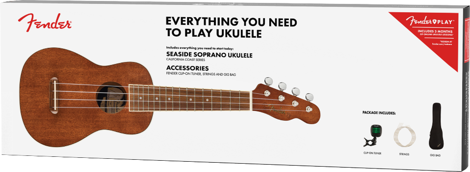 FENDER SEASIDE SOPRANO UKULELE PACK