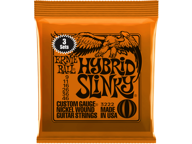 ERNIE BALL 3222 HYBRID SLINKY 2 CONFEZIONI DA 3 MUTE CADAUNA