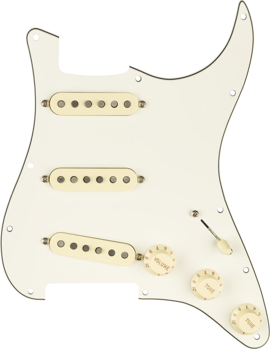 FENDER PRE WIRED STRAT PICKGUARD SSS CUSTOM SHOP 50'S WHITE