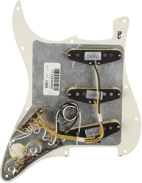 FENDER PRE WIRED STRAT PICKGUARD SSS CUSTOM SHOP 50'S WHITE