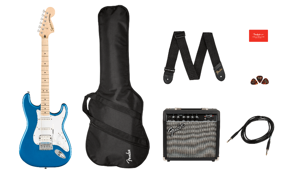 SQUIER AFFINITY STRATOCASTER HSS PACK 15G PLACID BLUE