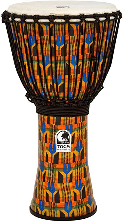 TOCA SFDJ 10K FREESTYLE ROPE TUNED KENTE CLOTH DJEMBE