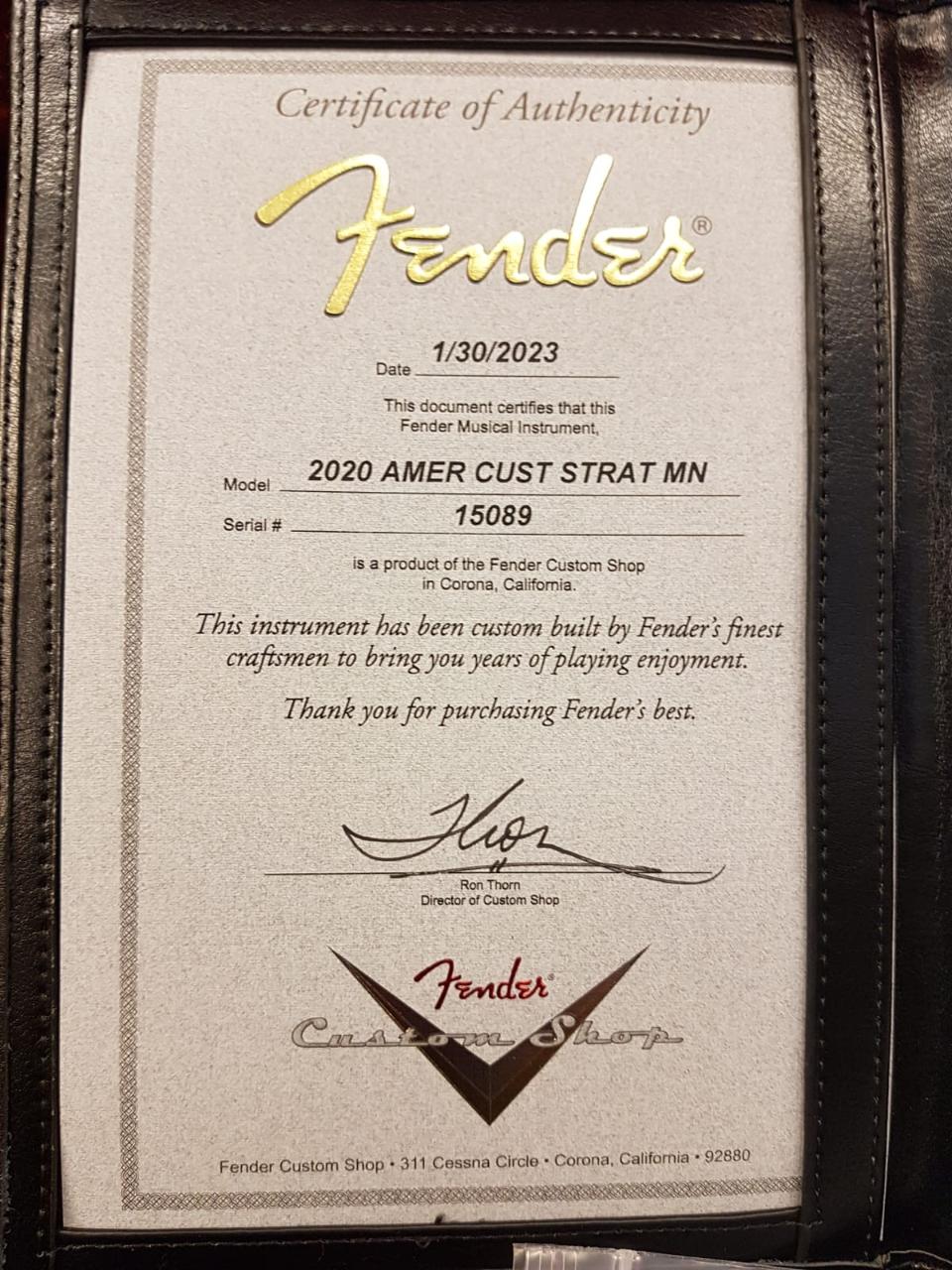 FENDER CUSTOM SHOP AMERICAN CUSTOM STRATOCASTER NOS VINTAGE BLONDE